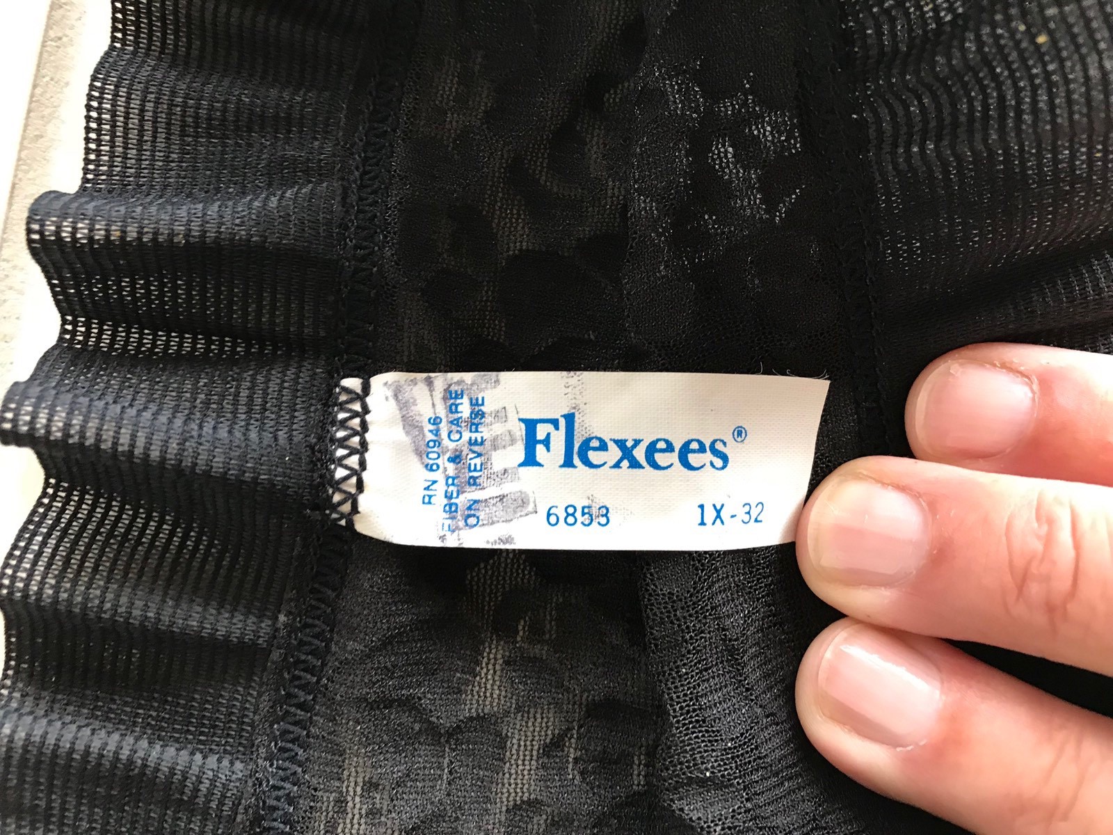 Vintage Flexees Shaper Black High Waist Brief Style 6853 Size 1X -32 USA ILGWU