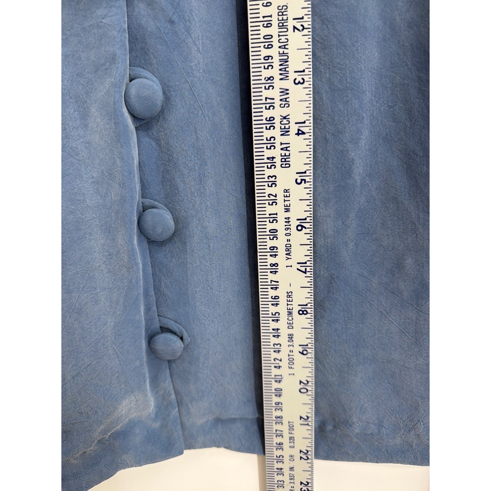 Jeffrey & Dara Petite Blue 2 Piece Set Jacket Pants Rayon Size 4 Vintage