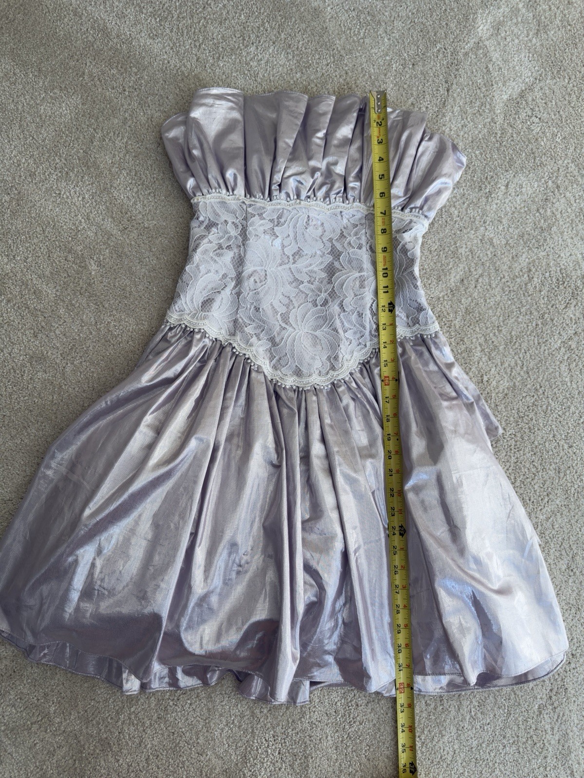 Vintage Scott McClintock Strapless Metallic Lace Dress | Size 8