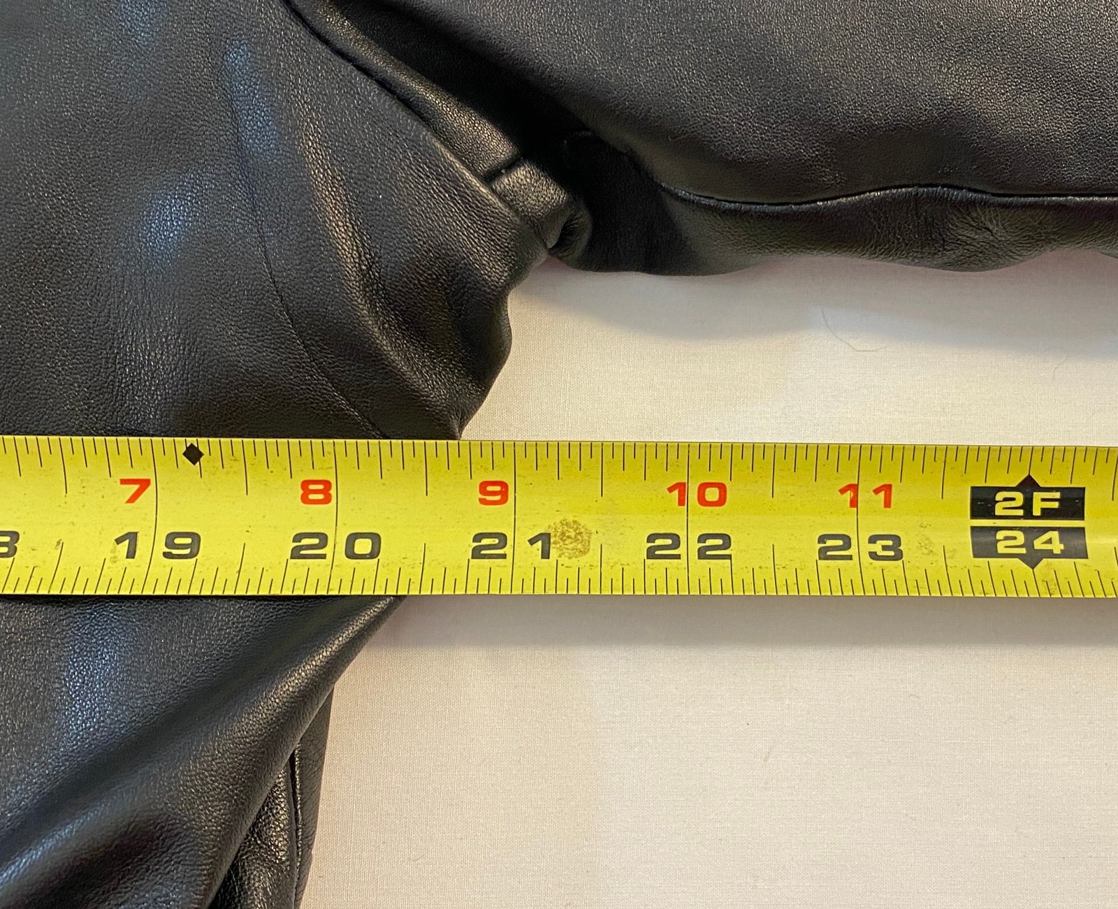 VTG Excelled Black Knee Length Leather Jacket Belted Coat XL Soft Lightweight