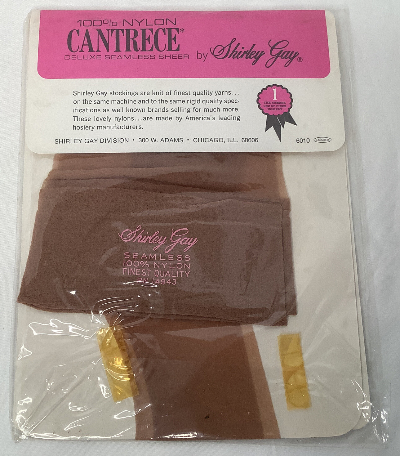 Vintage NOS Stocking Cantrece By Shirley Gay Medium 9 1/2 – 10 Misty Beige