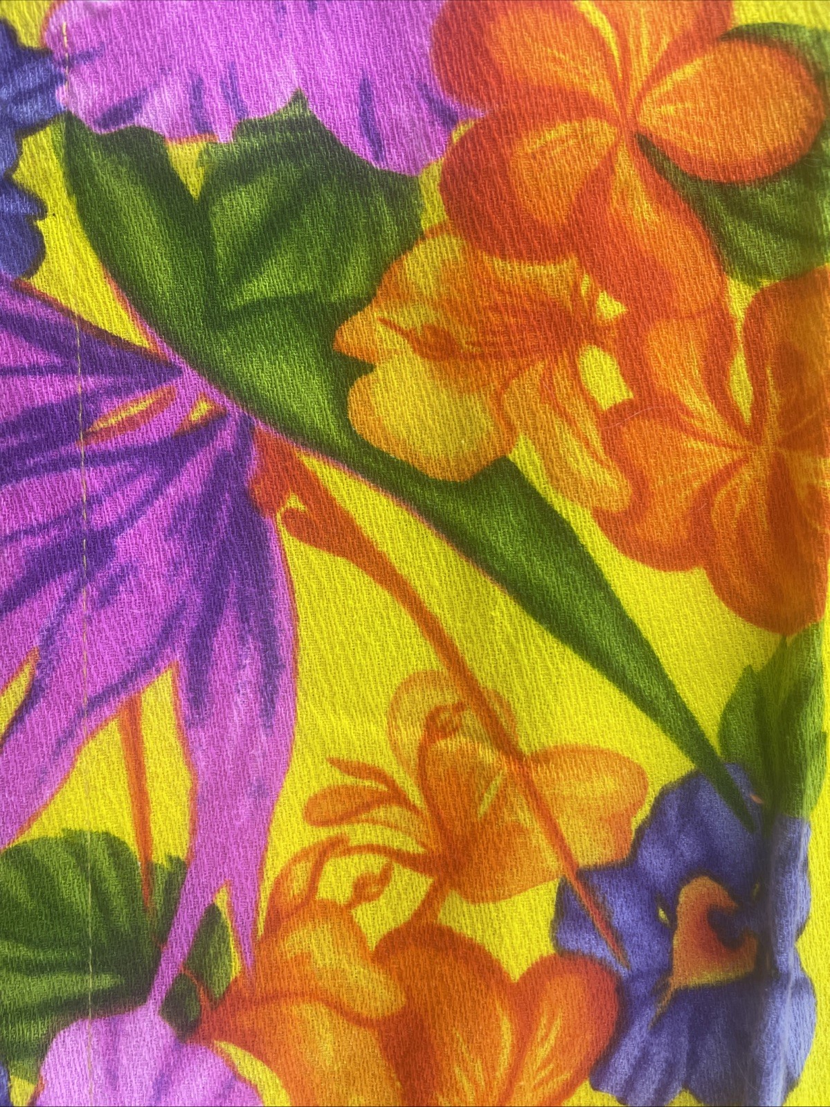 Vintage 1960’s Hawaiian Togs Honeymoon Mini Dress Bright Yellow Floral Size XS