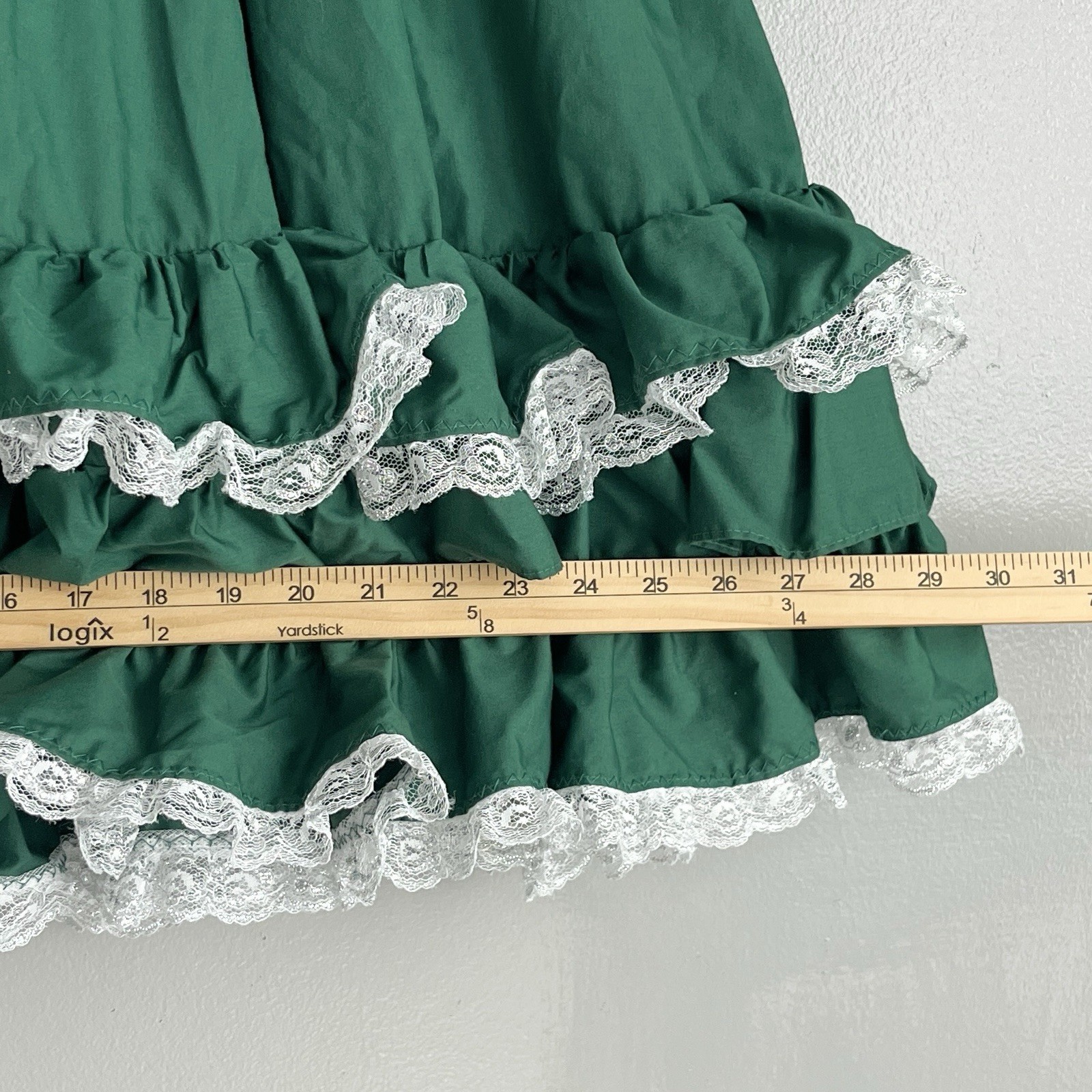 Partners Please Malco Modes Square Dance Skirt & Top Set Lace Ruffle S & M *Read