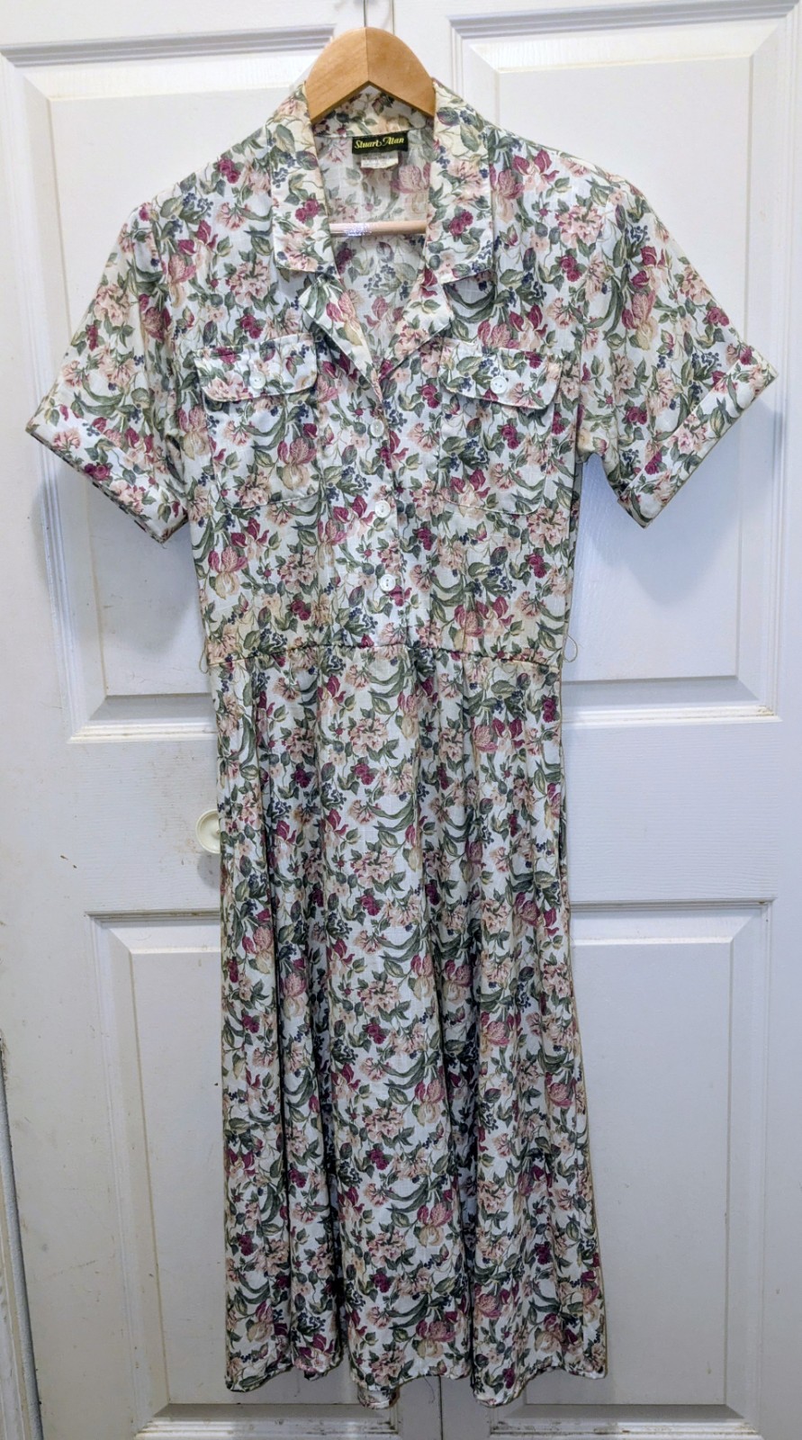 Vintage Stuart Alan Floral Midi Dress Size 10