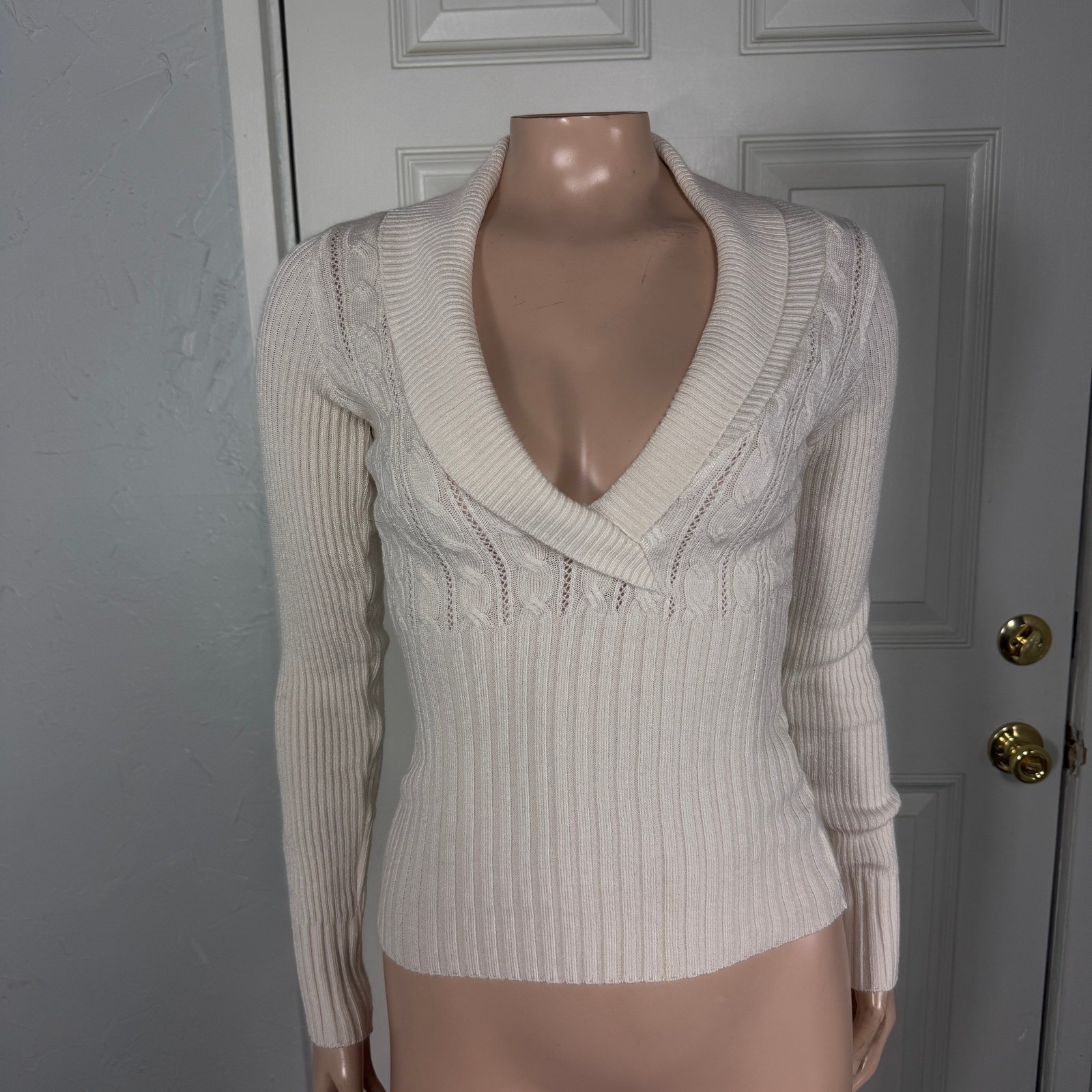 Vintage Y2K Forever 21 Women&rsquo;s Sweater Small V- neck Acrylic Nylon Knit L/S A1