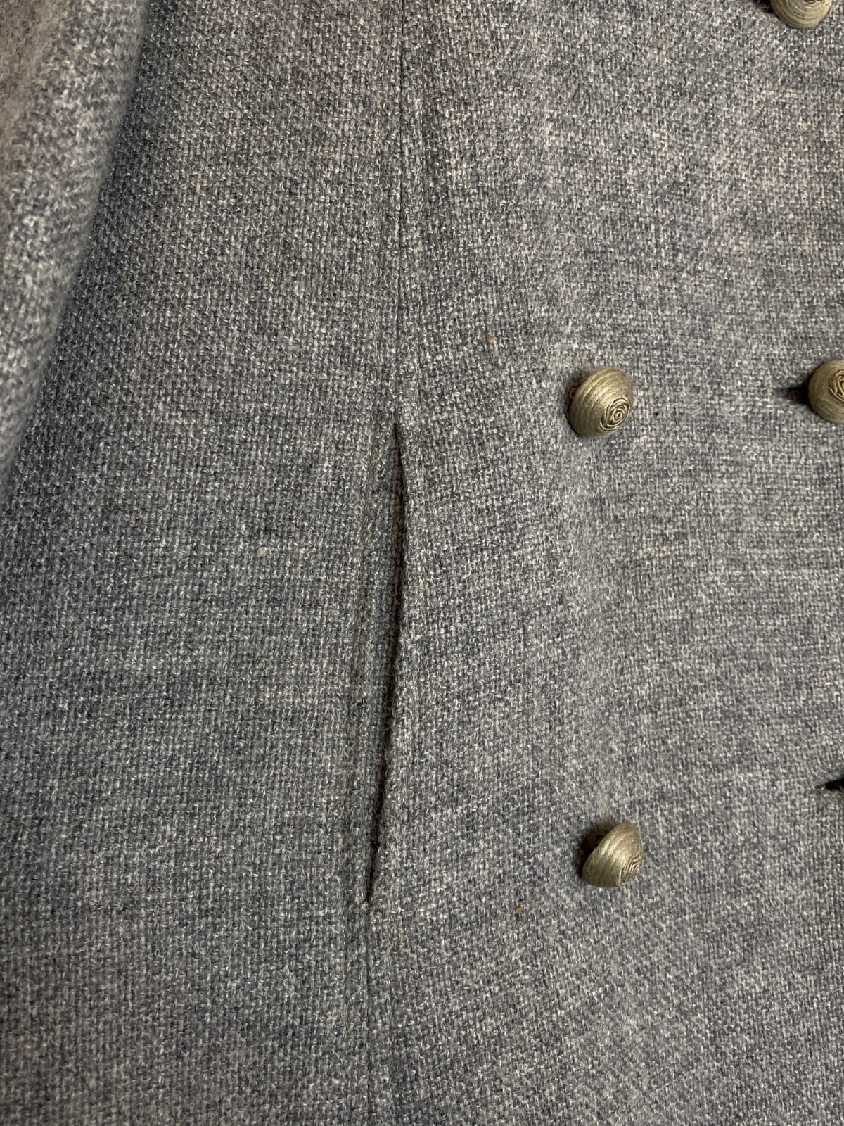 Vintage 1960s gray wool pea coat long swing jacket S M 1950s CANBY AS-iS