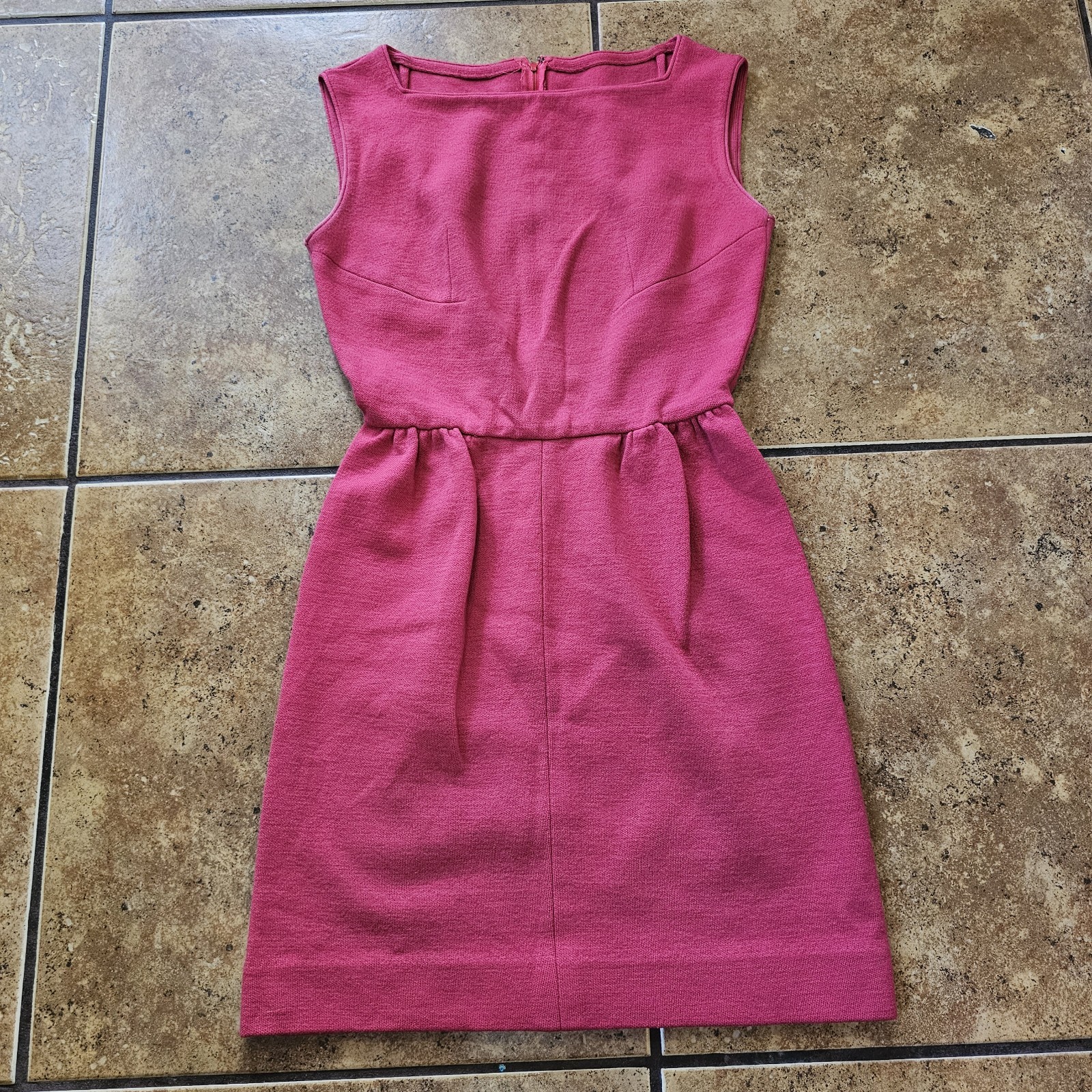 Vintage Handmade Midi Dress Hot Pink Sleeveless 70s 80s Elle Woods Classic