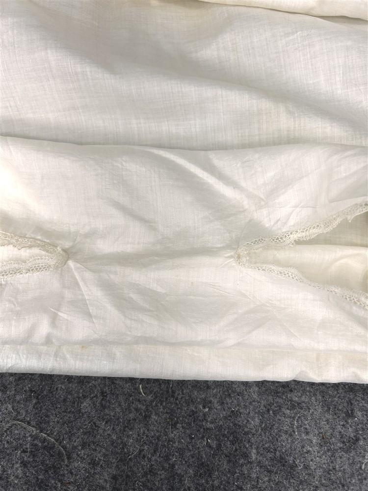 antique chemise camisole step-in white embroider lg 42 Belgium original 1890