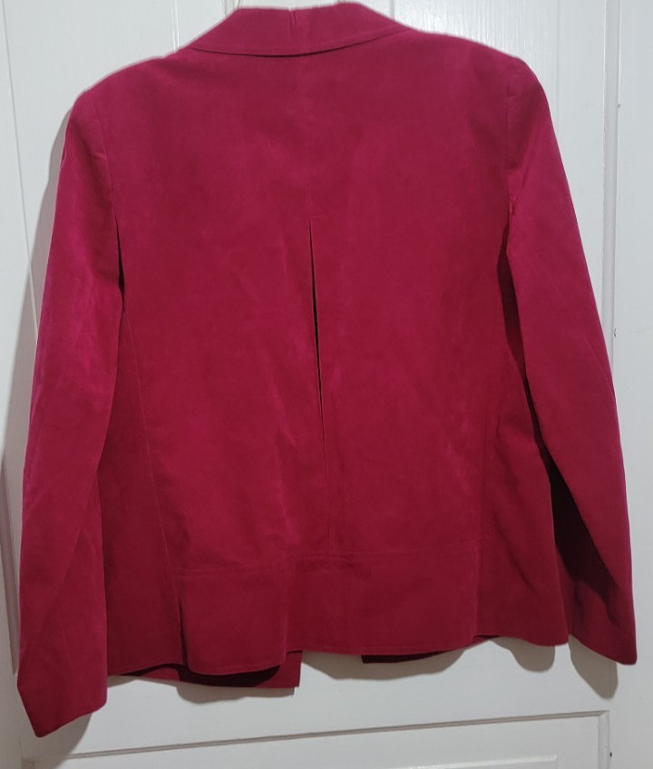 Pristine 70s VTG Ultrasuede Blazer Jacket Magenta Pink Gold Buttons Lined USA 10
