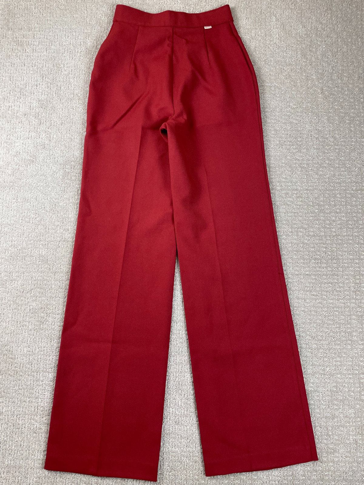 Vintage 70s Levis Pants Women Fits 23×32 Red Polyester Bareback Flare Bootcut