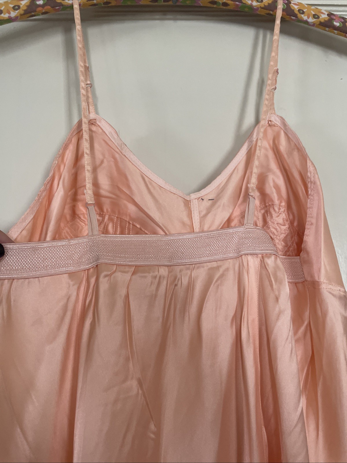 Vintage NOS 1940s Uni-Slip Pink Full Slip Dress Sz 38 W/Tags USA Pointy Bra