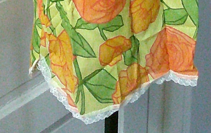 70&rsquo;s Unbranded GROOVY Orange Floral Sleeveless Night Gown M
