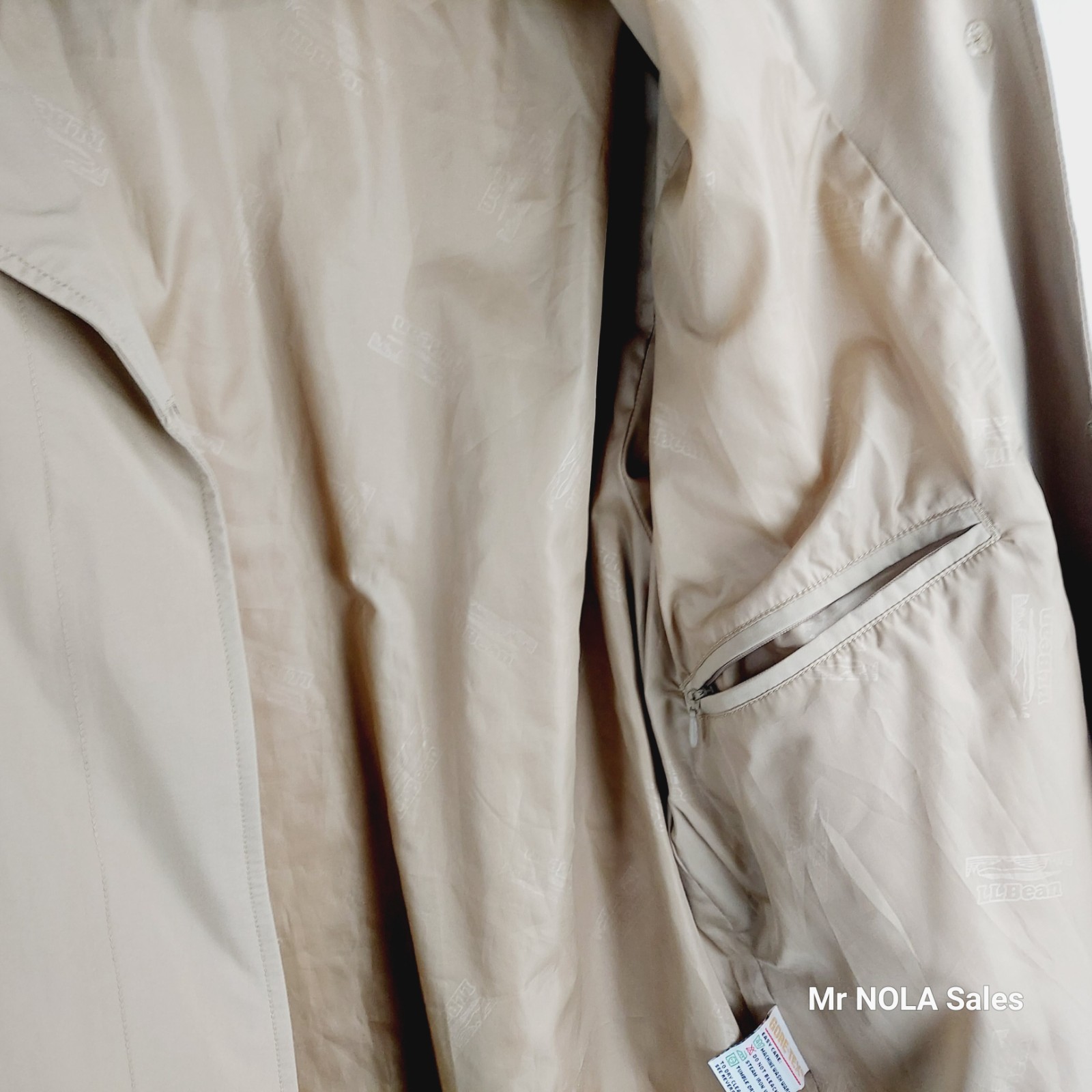 LL Bean Women&rsquo;s Medium Regular Gortex Beige Trench Coat Duster Hidden Buttons