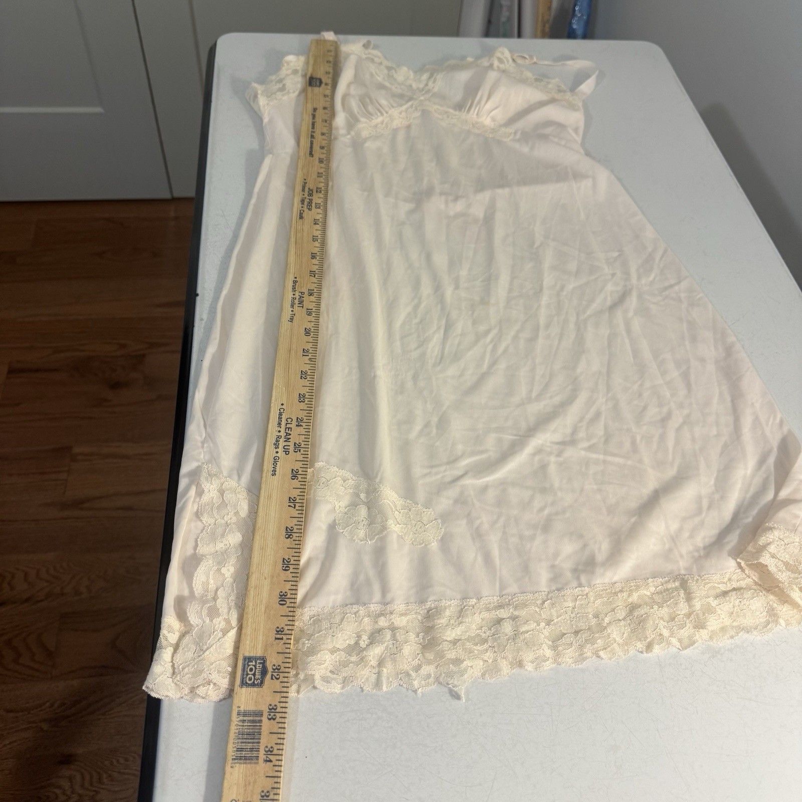 Vintage Dixie Belle Slip Lace Trim Pink Cream Size 38 USA Romantic
