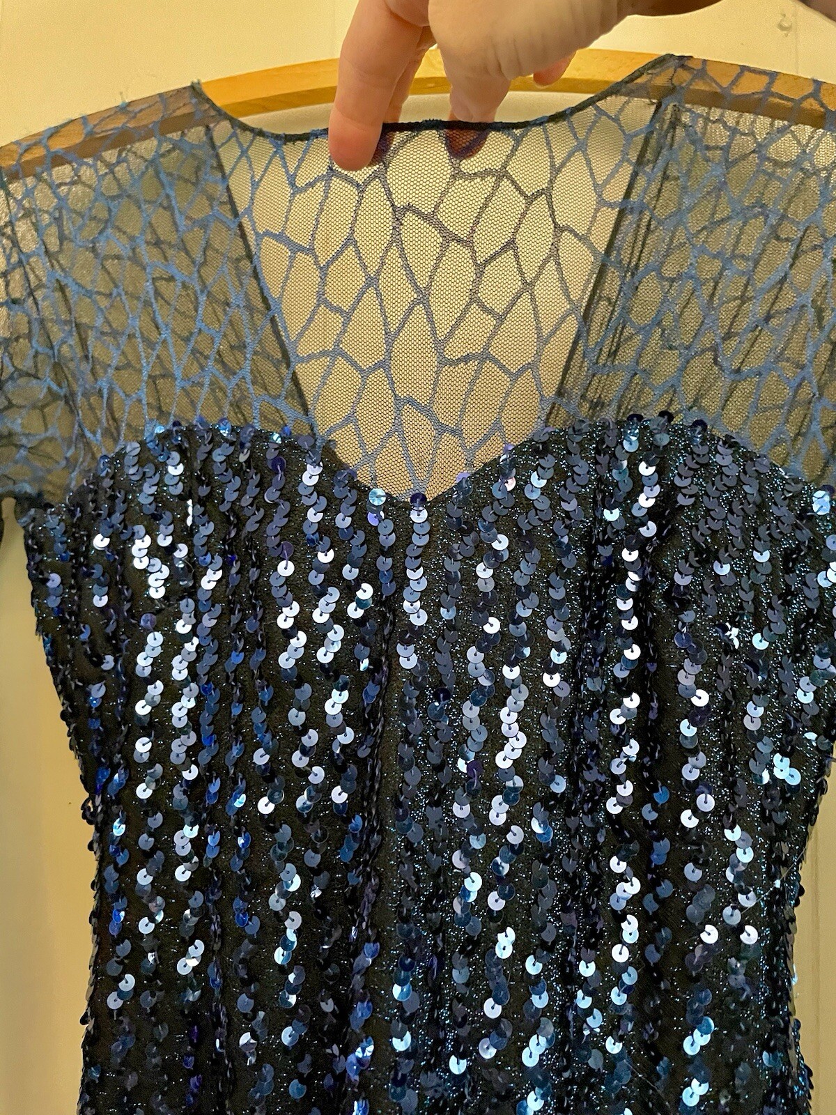 VTG 70’s New Leaf Samir Sequin Wiggle Dress Old Hollywood Cabaret Glam Sparkly