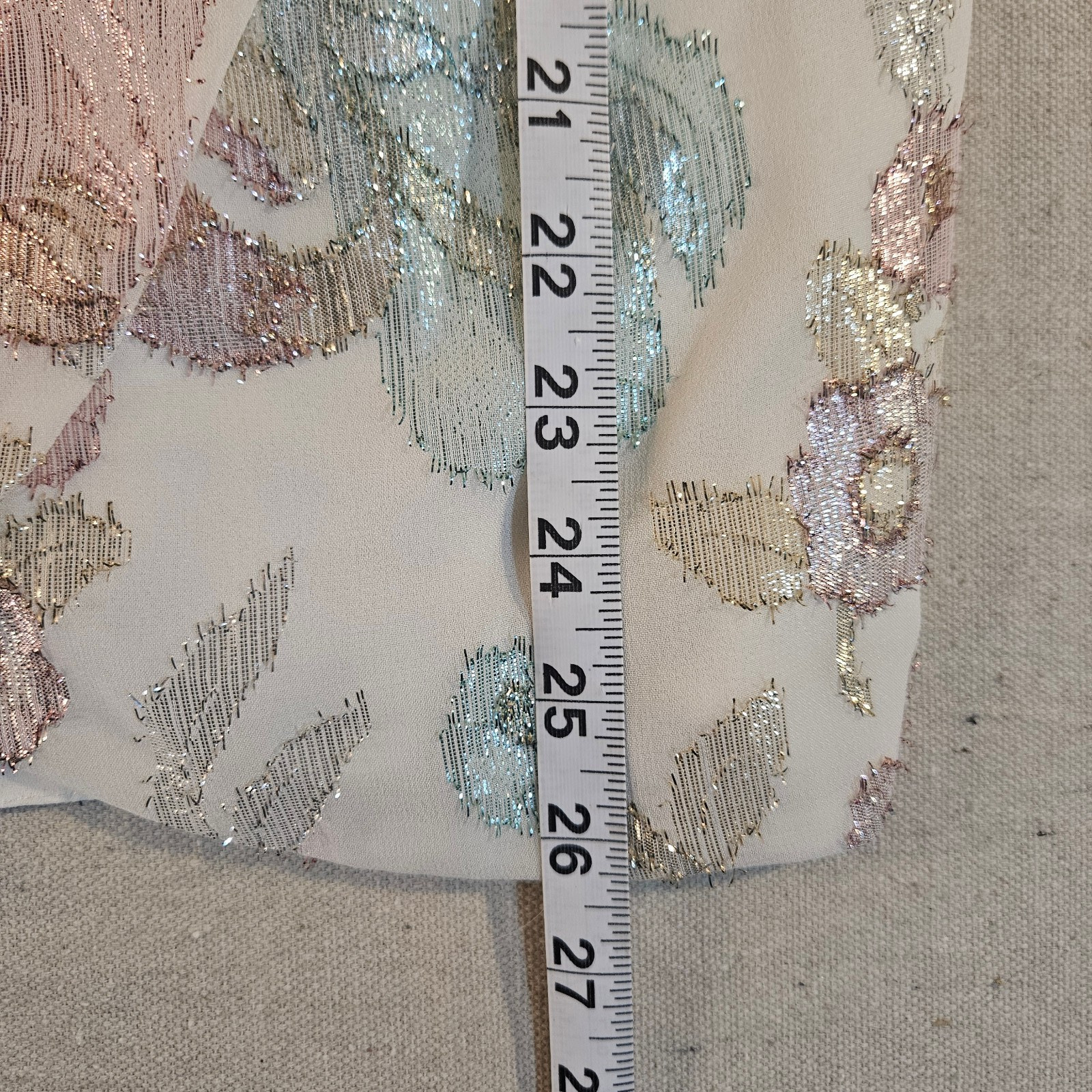 Vintage Patra Metallic Floral Evening Blouse 10 Made USA Shoulder Pads Party