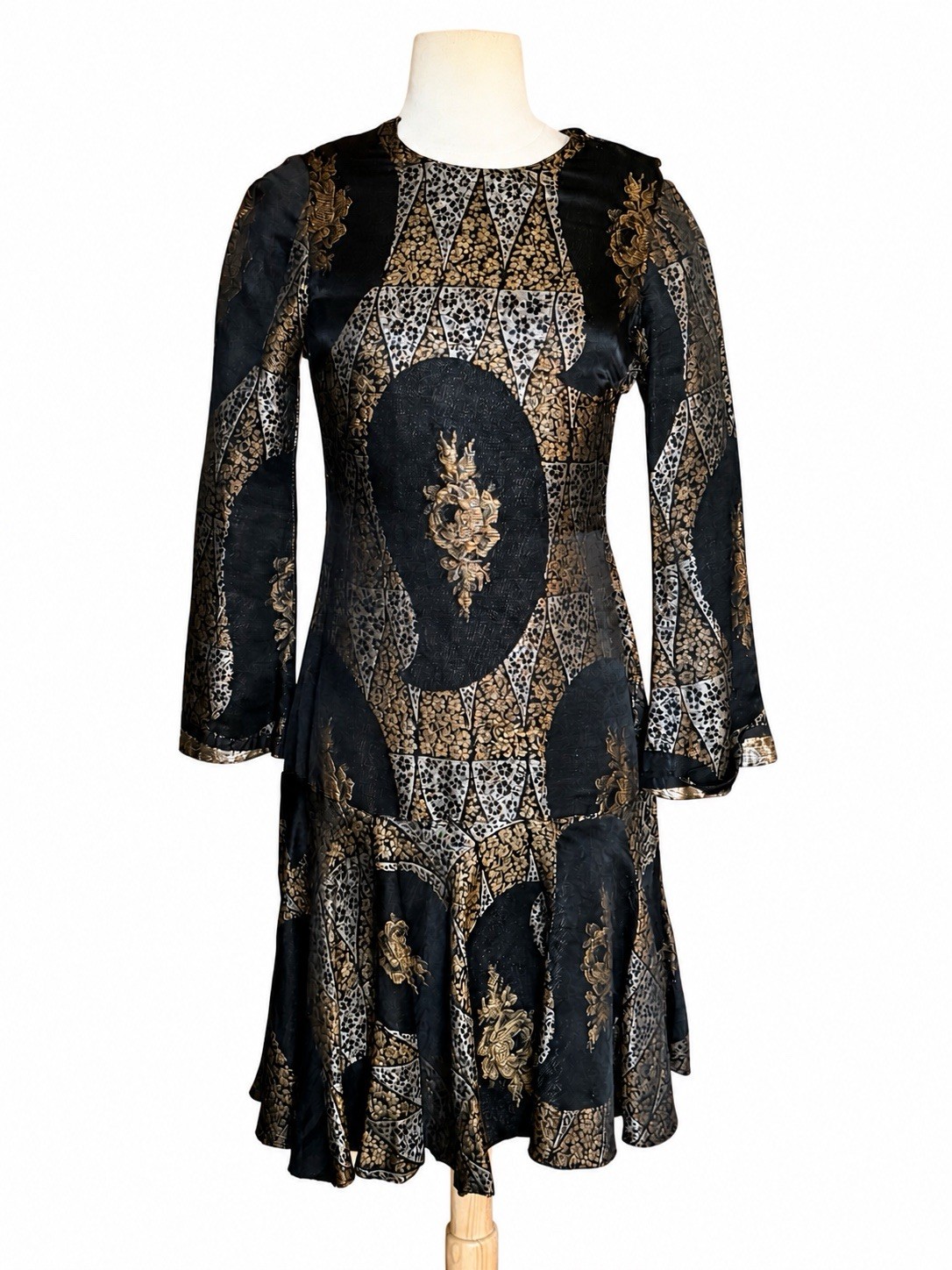 1920s Gold Lame Brocade Vintage Dress Silent Film Era Paramount Studios Museum