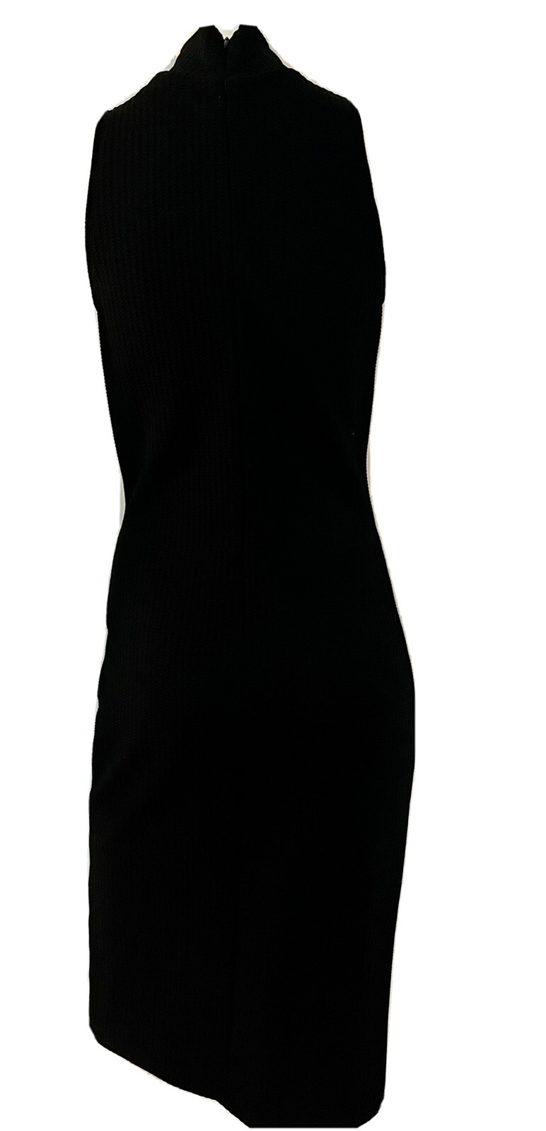 Versace Jeans Couture Ponte mock Neck Sleeveless Black dress, rare 1990s LBD