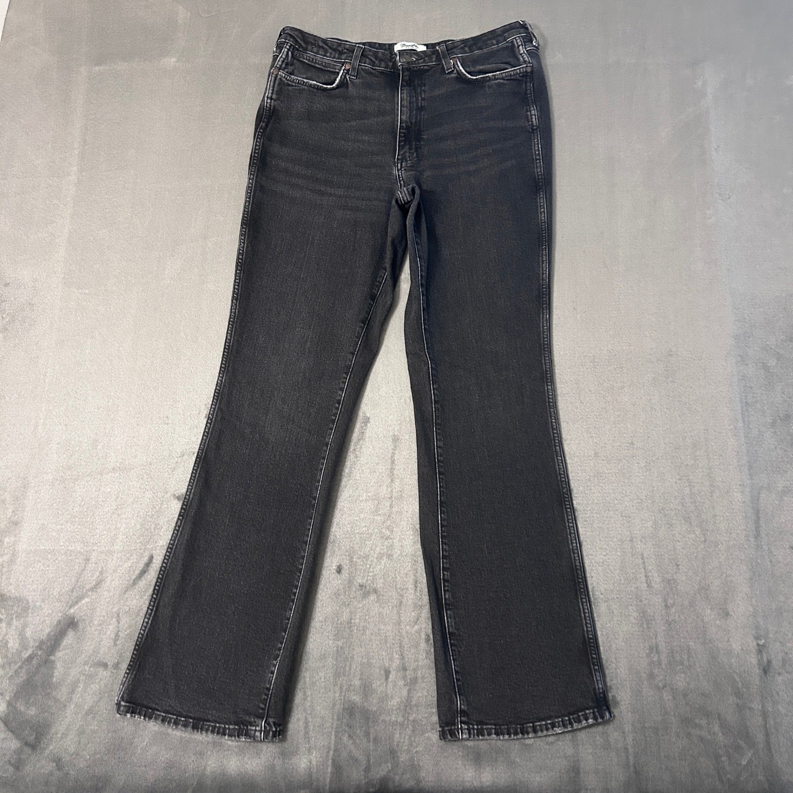 Wrangler Retro Bailey Bootcut Jeans Womens 33×32 Black High Rise Western Cowgirl