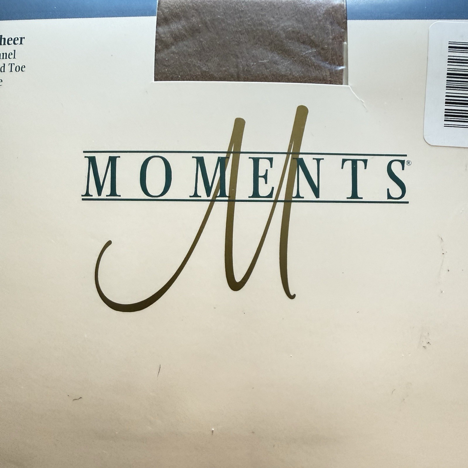 MOMENTS Basic Sheer Reinforced Toe Pantyhose Medium Tall Beige USA NOS