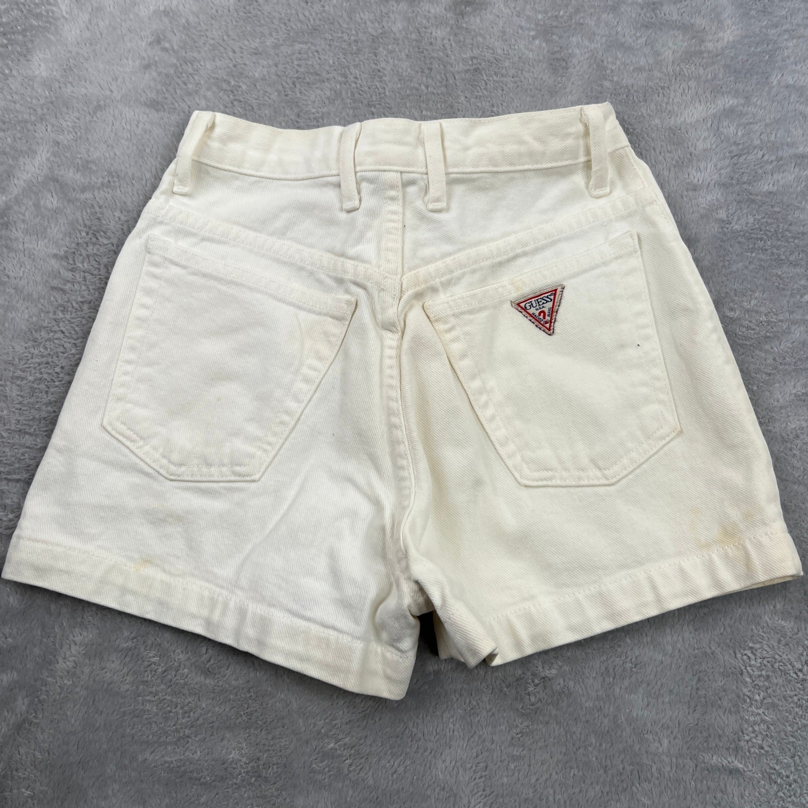 Guess Vintage High Waisted Denim Shorts 25 White Women Made in USA 90s Retro