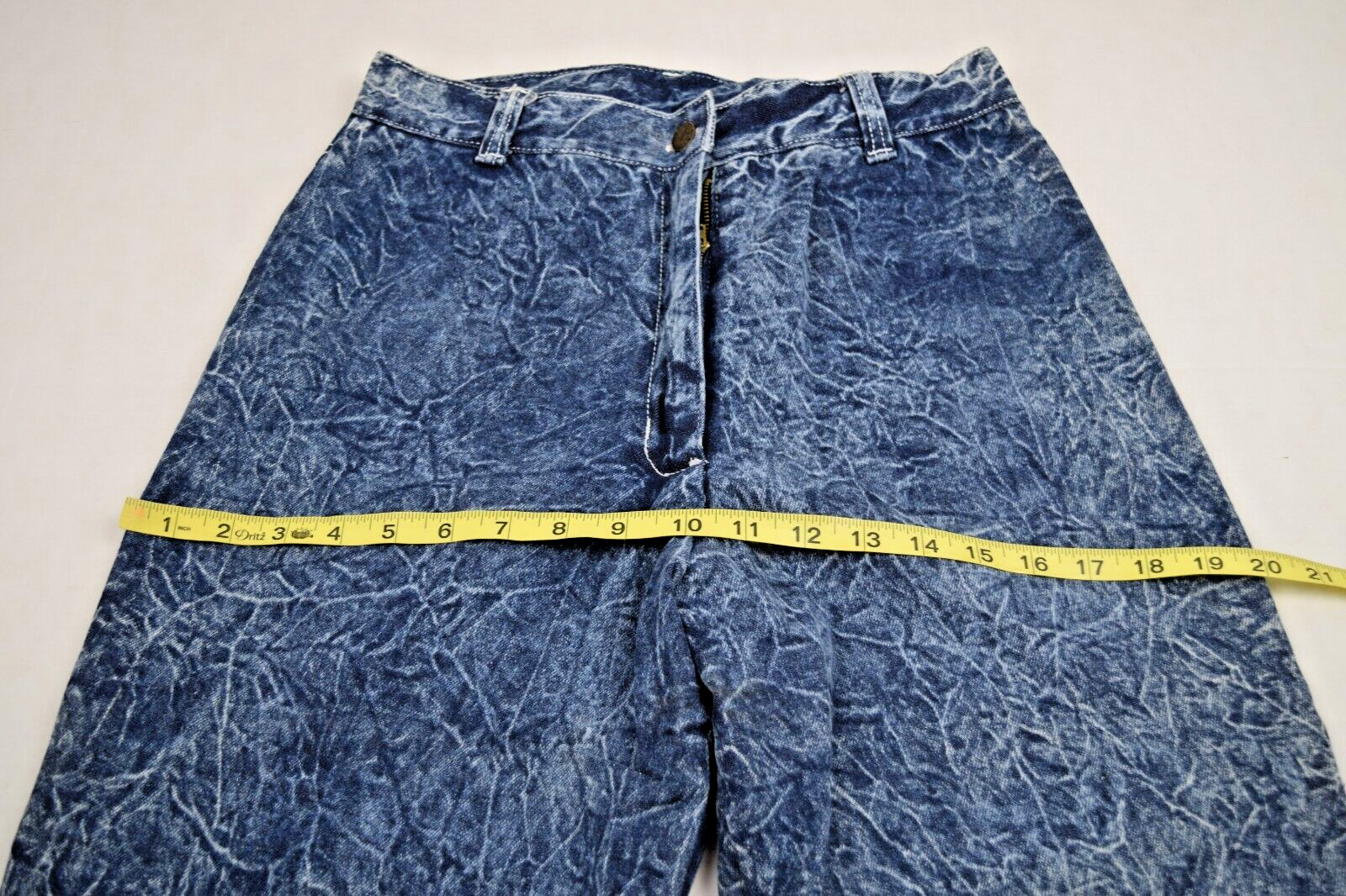 Vintage Jeans F A X Acid Wash Size 13/14 W28 L29 80s Blue High Waist Made USA