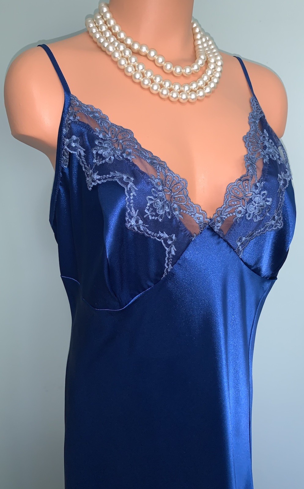 NEW Glossy Secret SATIN NIGHTGOWN 3X Full Slip Dress Plus Sz Sexy 20&Prime; Slit