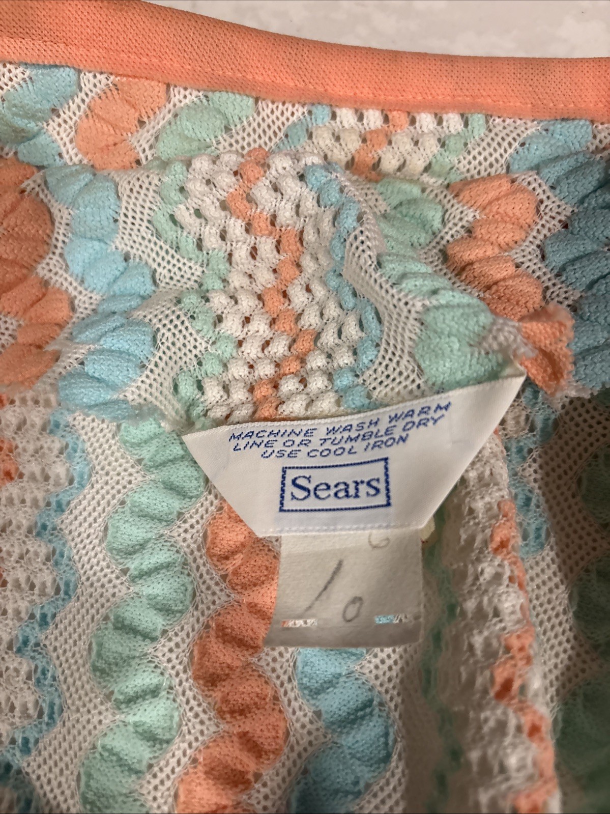 Vintage 60-70s Sears Dress Set Peach Jacket Belt ILGWU USA