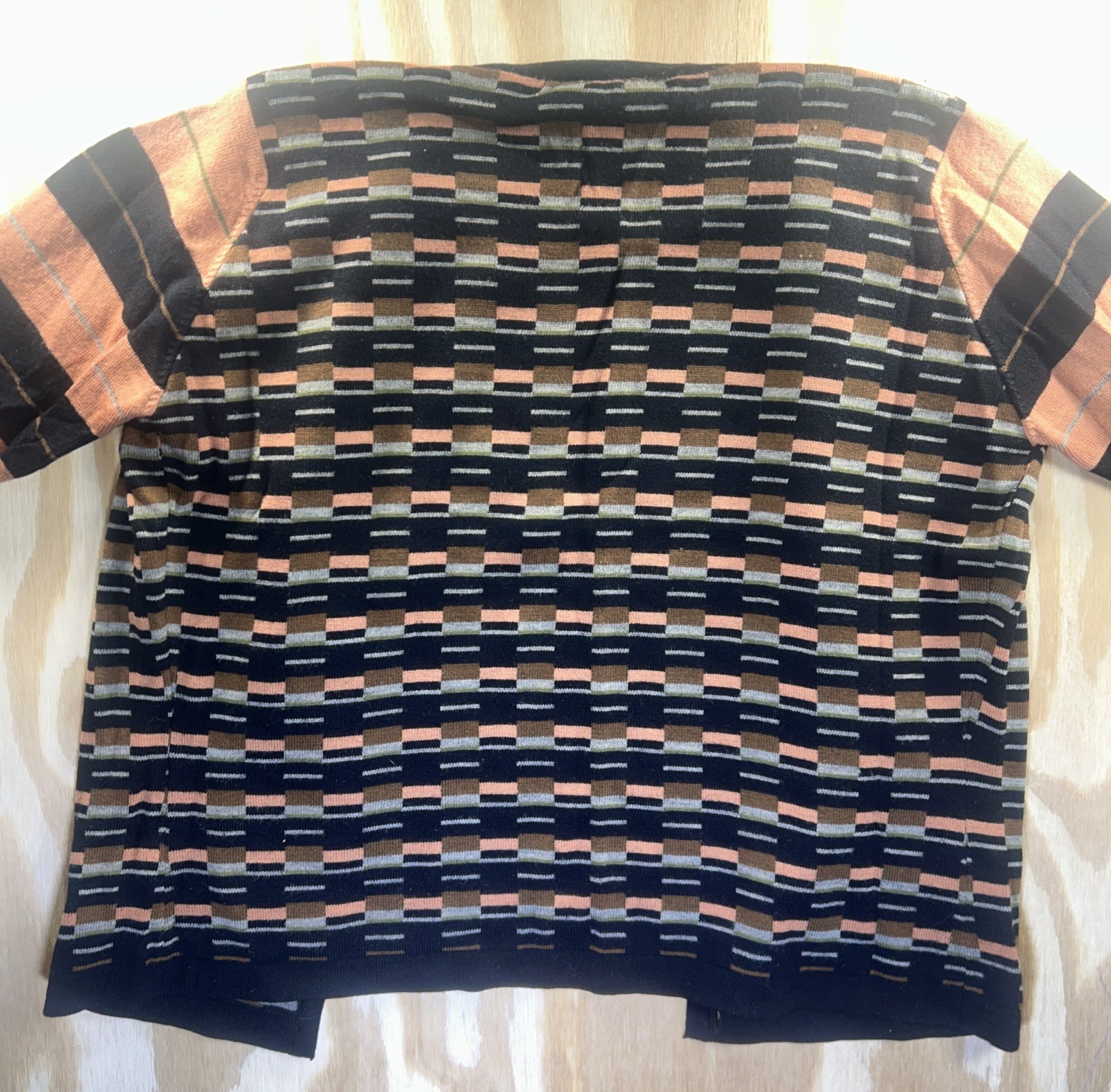 Vintage Doncaster Extrafine Merino Wool Multicolor Long Sleeve Cardigan