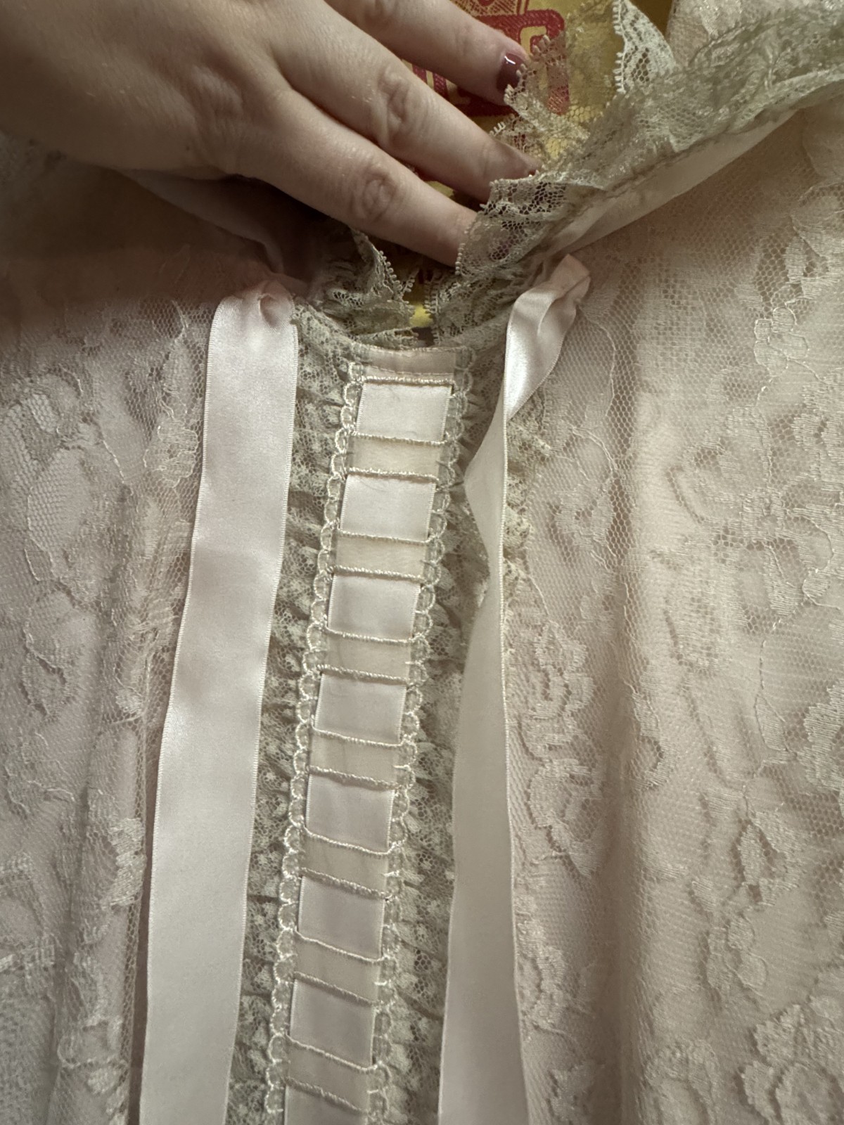 Vintage 1950s Odette Barsa Robe Size Small – Medium Pink Nylon Lace Sold As Is