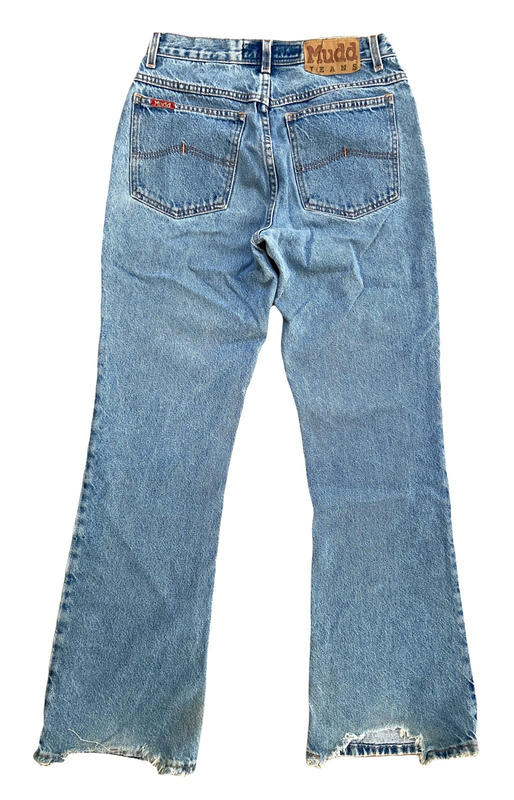Vintage Y2K 2000s Mudd Side Stripe Low Rise Flare Jeans Denim 11 Distressed 29”