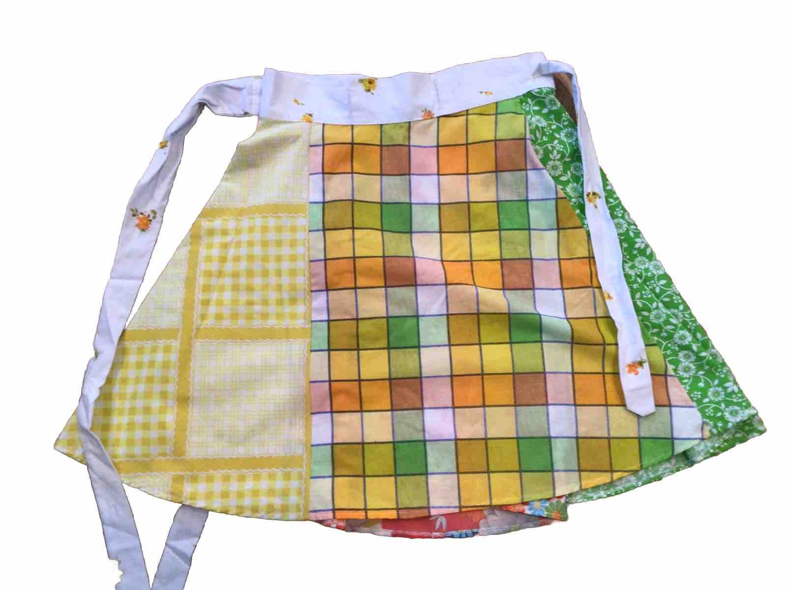 Vintage 70s Homemade Hippy Pillowcase Wrap Skirt Multi Color
