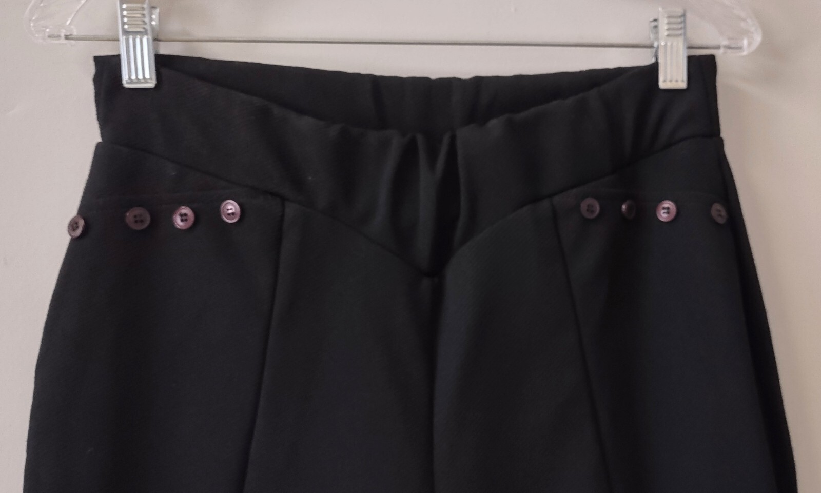 Vintage 60&rsquo;s Black Polyester MOD Hippie Bell Bottoms Pants Miss Holly S Average