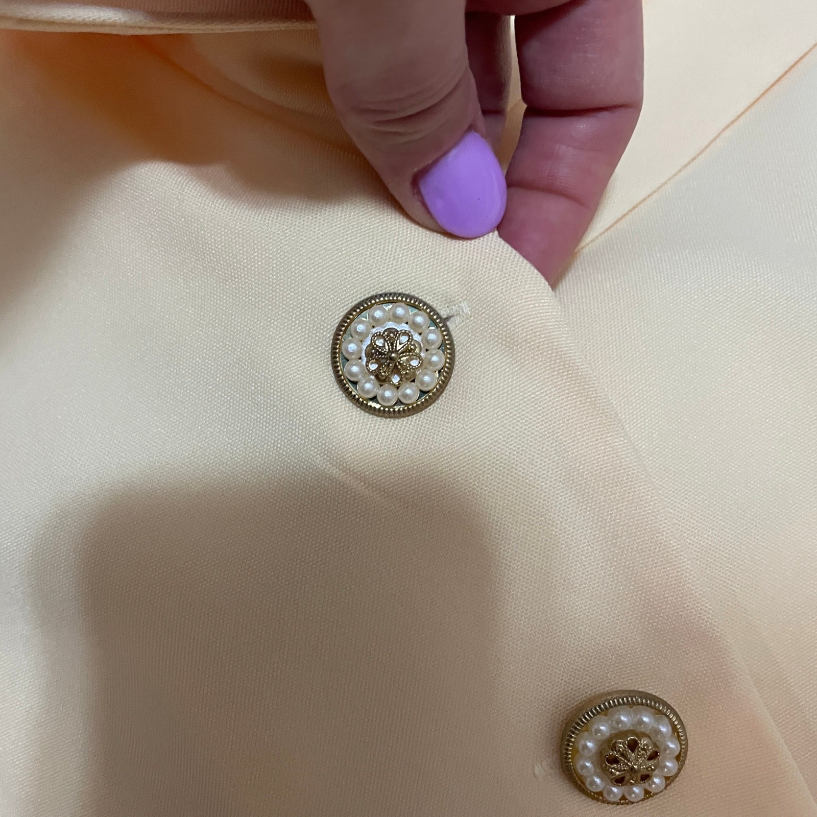 Andrea Kay VTG 80s Size 10 Butter Yellow Midi Skirt Suit SS Blazer Office NWT