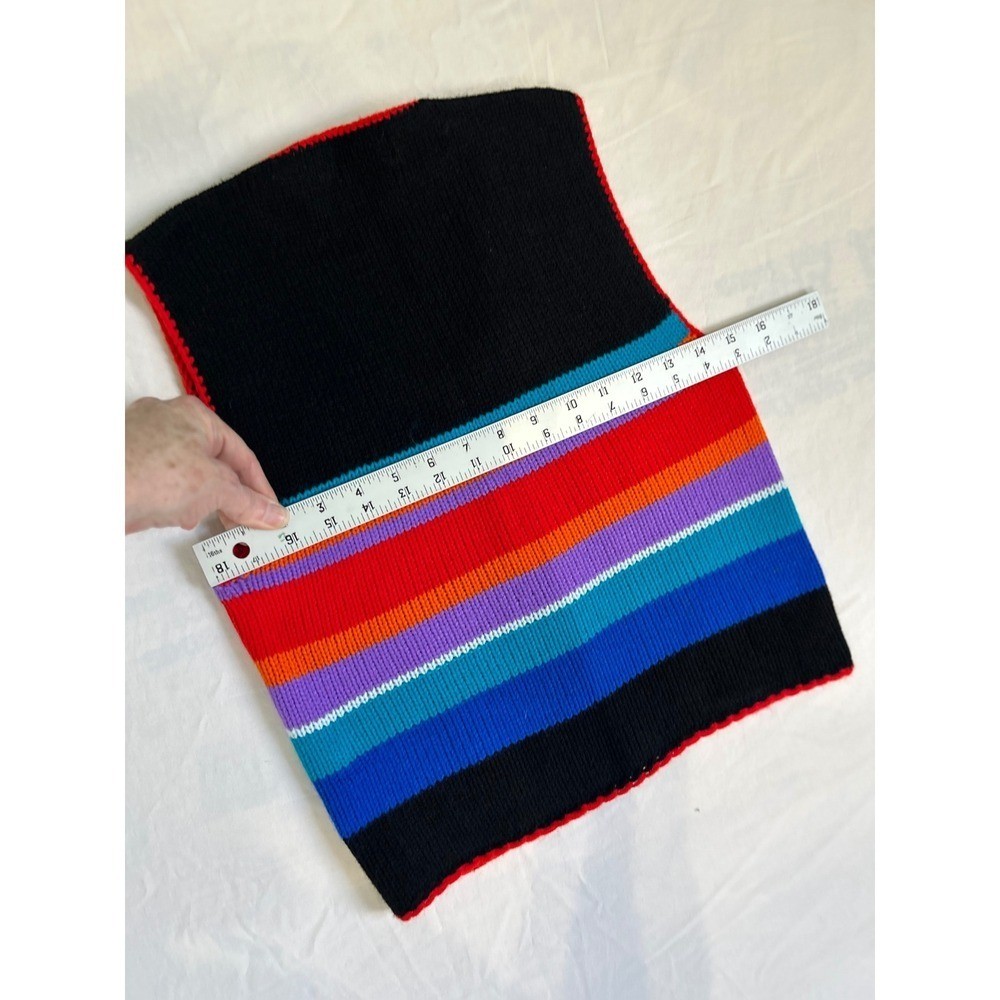 Vintage Baar & Beards Rainbow Striped Scottie Dog Heart Knit Sweater Vest Large