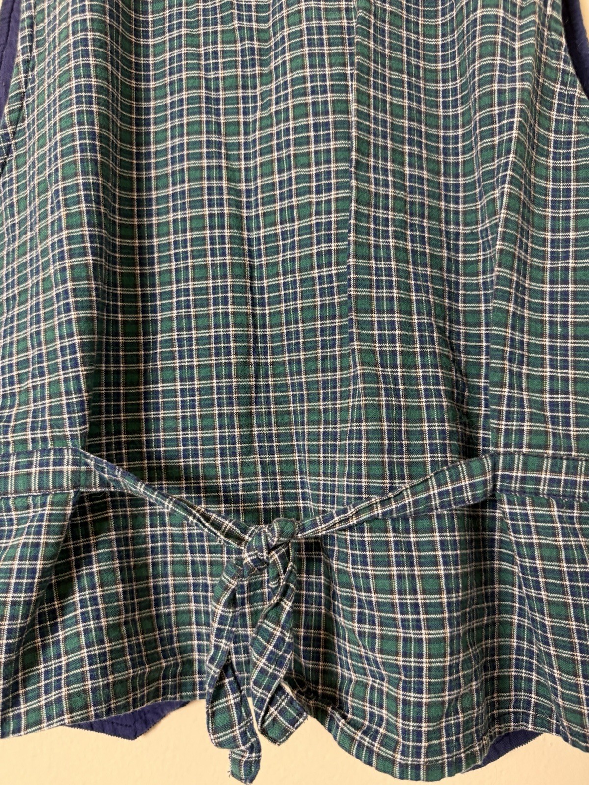 VTG 90s School Teacher Embroidered Plaid Detail Button Vest Pencils Apples Large