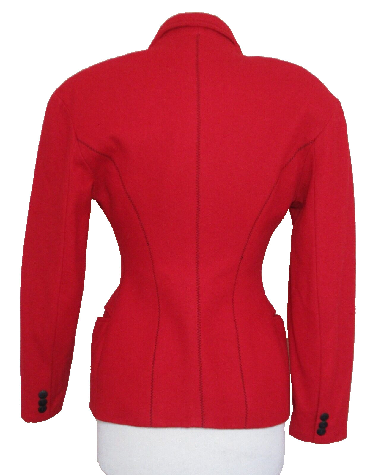 Vintage 1980s Plein Sud Jacket Red Wool Cashmere Blend XS Women Nipped Waist