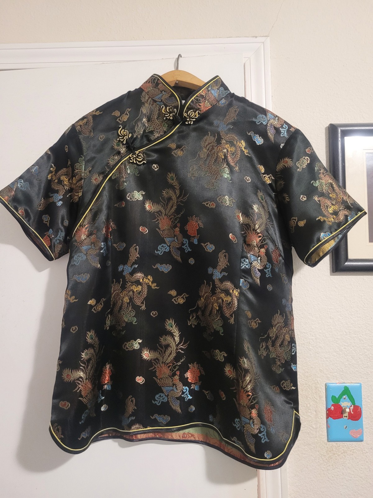 Women&rsquo;s Cheongsam Short sleeve Qipao Top Chinese Style VTG 1990&rsquo;s size 46