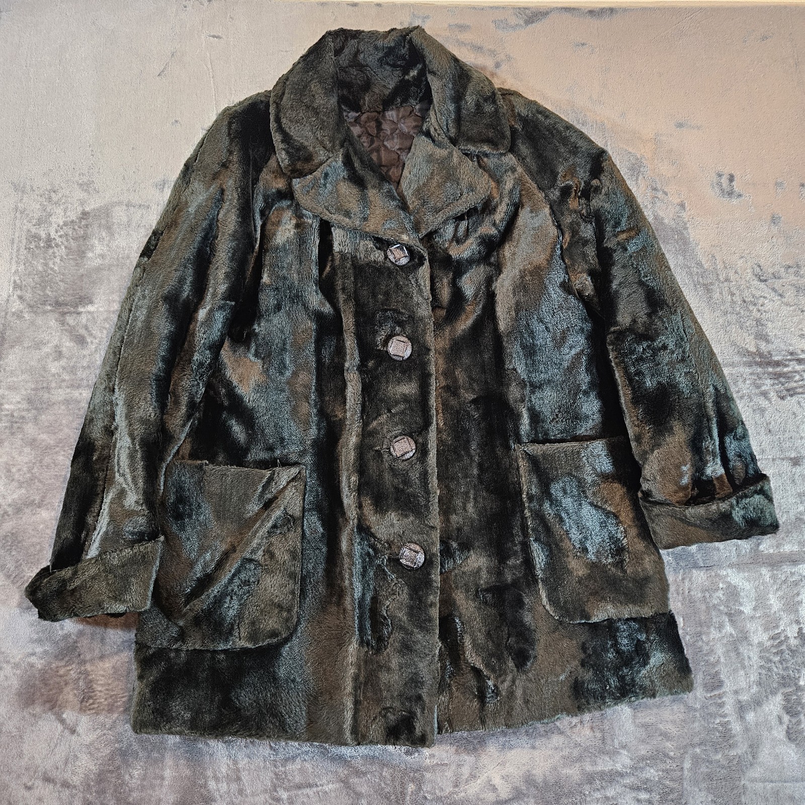 Vintage Betty Rose 1960&rsquo;s Faux Fur Coat Size 12 Made In USA