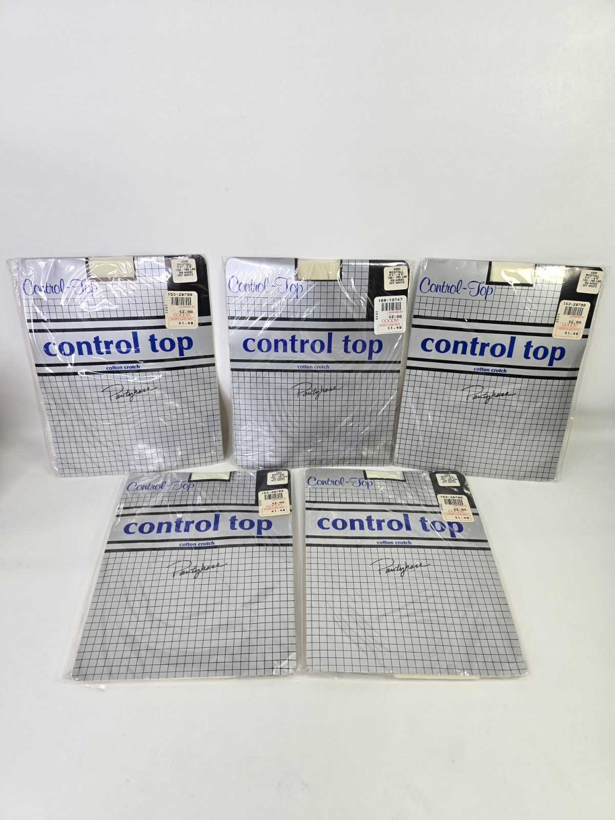 Vtg Control Top Pantyhose Medium Tall Off White Cotton Crotch Tummy Control Lot