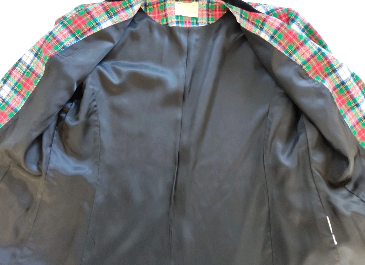 Pendleton Women’s Plaid Wool Blazer Jacket Sz 14 ? Velvet Collar Holiday Vtg USA