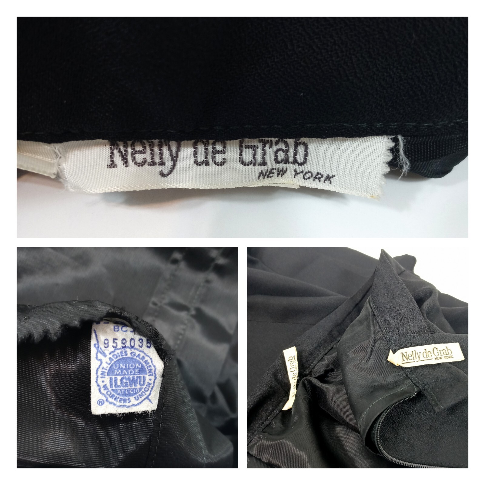 60s Vintage ILGWU Nelly de Grab Black Formal Single Pleat Maxi Skirt Size XS 0-2