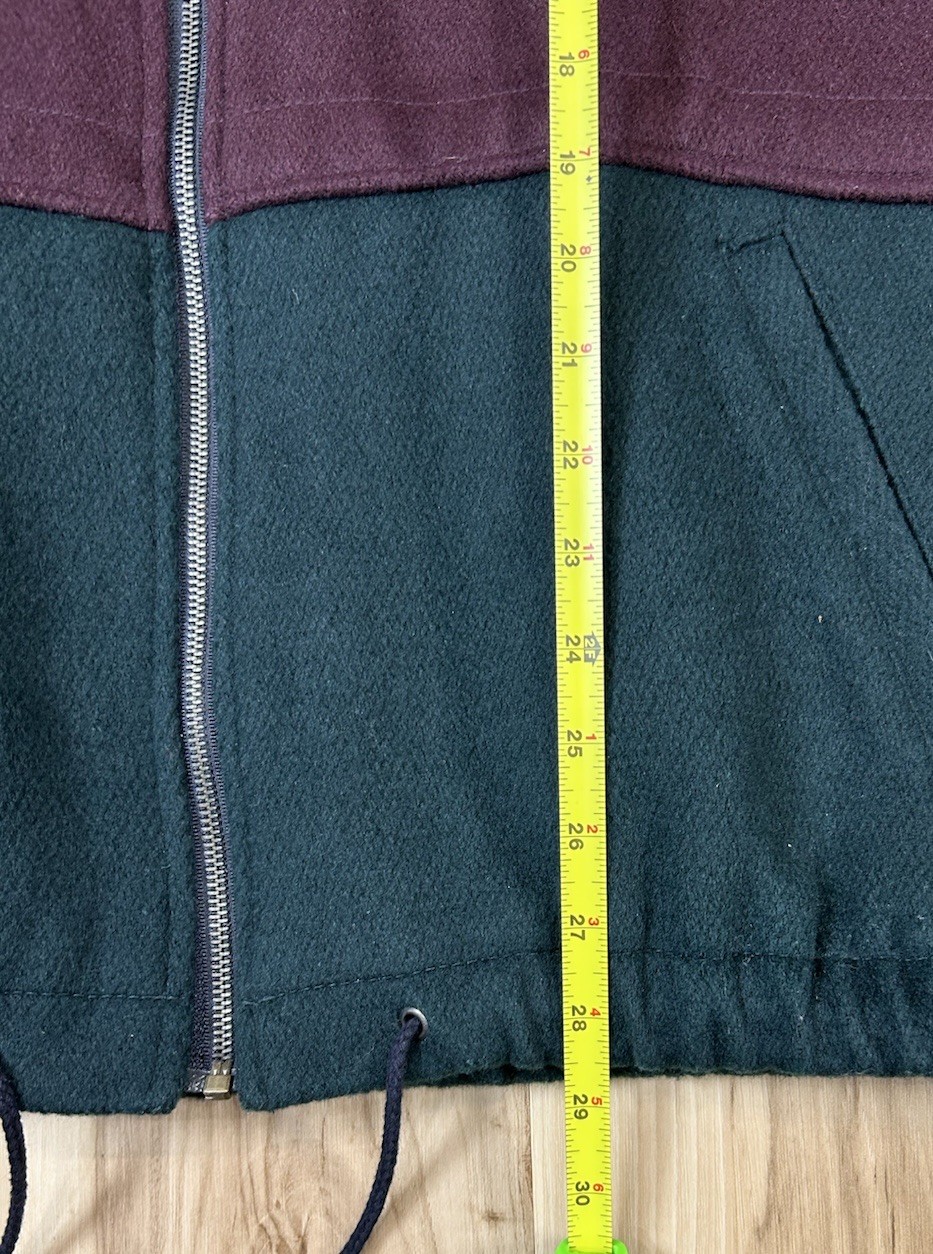 Vintage 1990s Wool Bomber Jacket New York Classics Zip Flat Hooded 3XL Coat