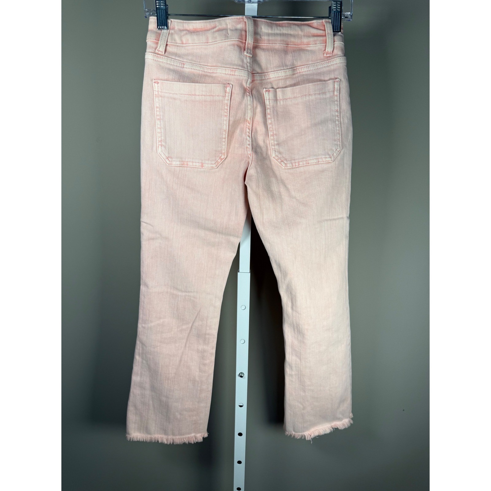 Vervet Pink Cropped Jeans Button Fly Patch Pocket Raw Hem Barbiecore 24