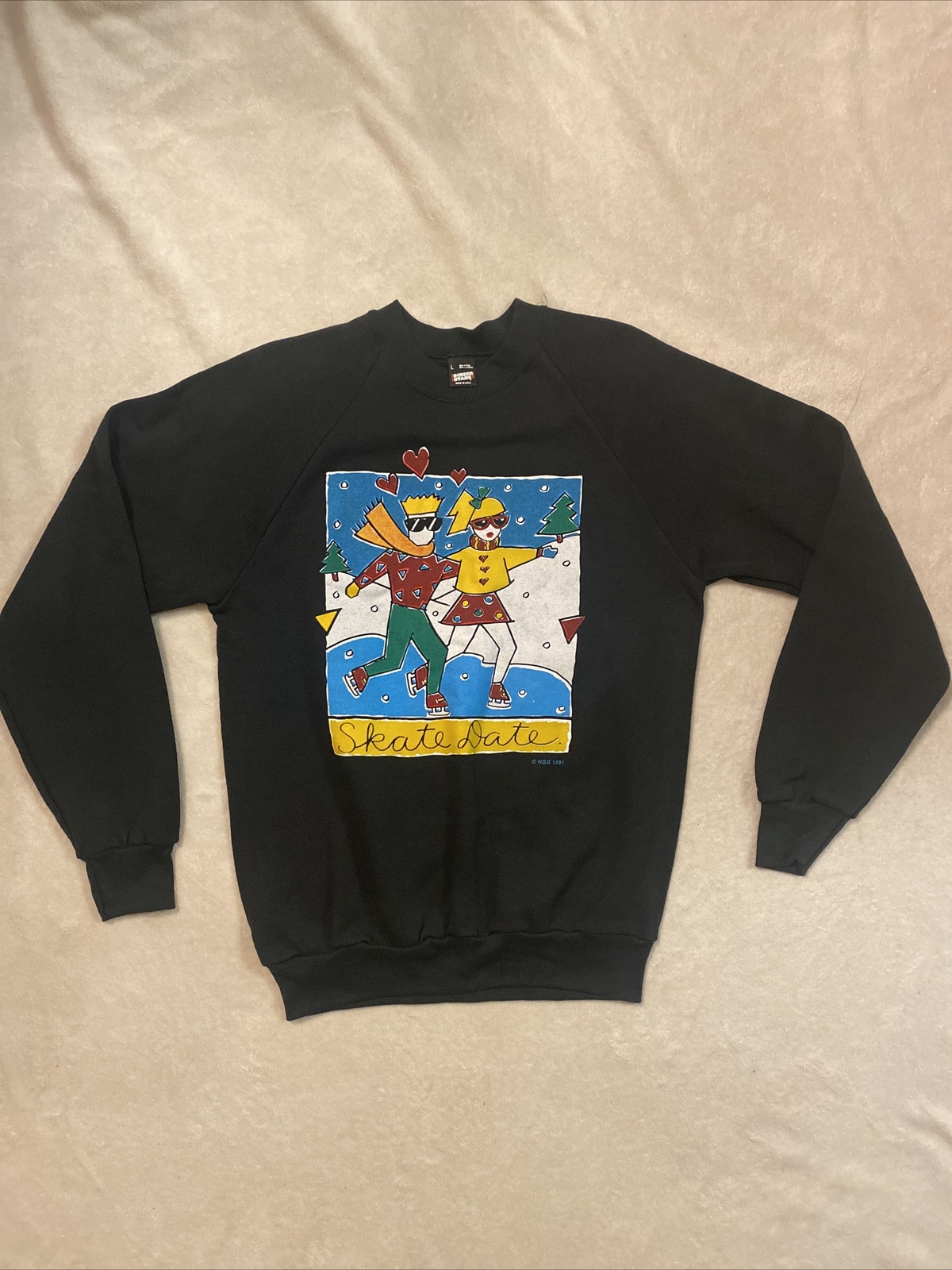 Vintage Screen Stars 1991 Large Skate Date Sweatshirt NWOT Rare Retro 90’s