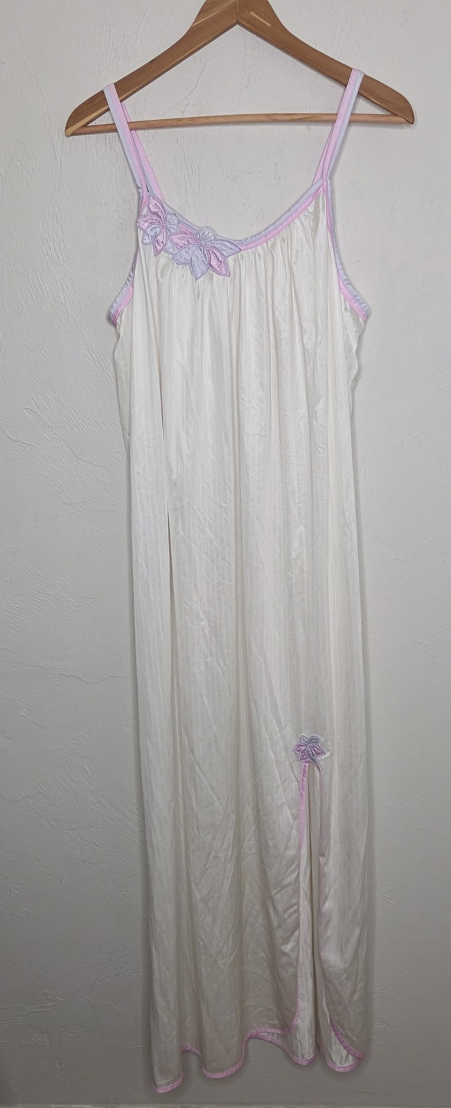 Vintage Lorraine 100% Nylon Sleeveless Nightgown Long Size Large Made In USA