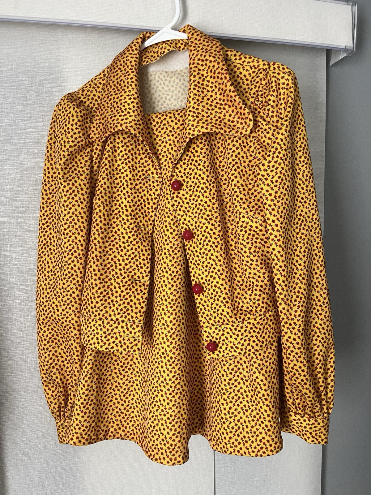 Women&rsquo;s Yellow/Brown Animal Print Pant Suit Set Jacket & Flared Pants