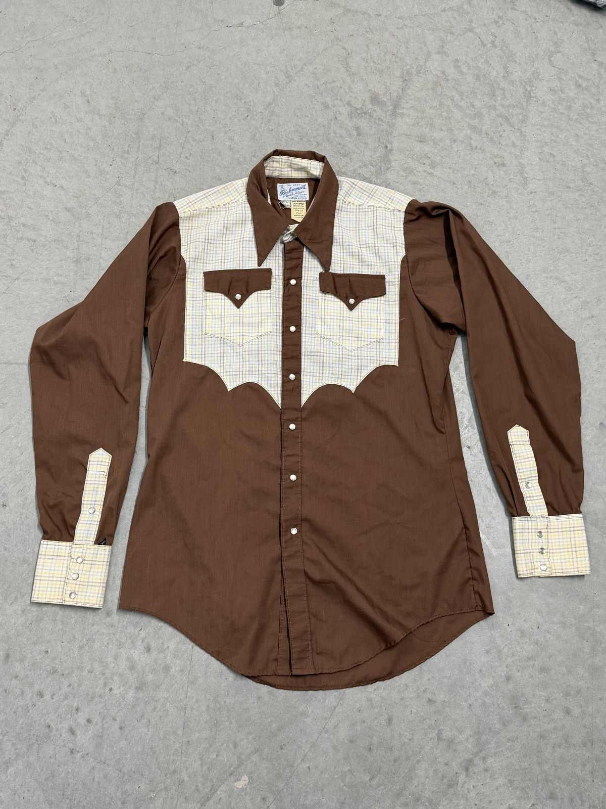 Vintage 1980&rsquo;s Tru West Rockmout RanchWear Custom fit Pearl Snap Button up M/L