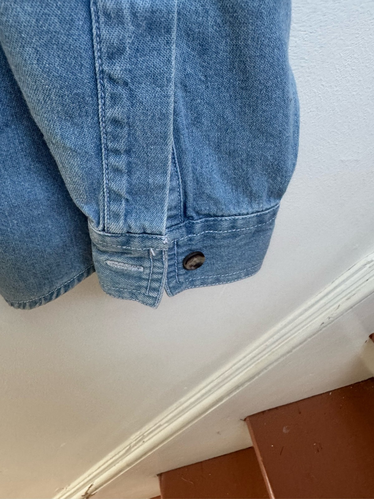 Solution Denim Shirt Teddy Bear Honey Plaid Heart Embroidered Button Up