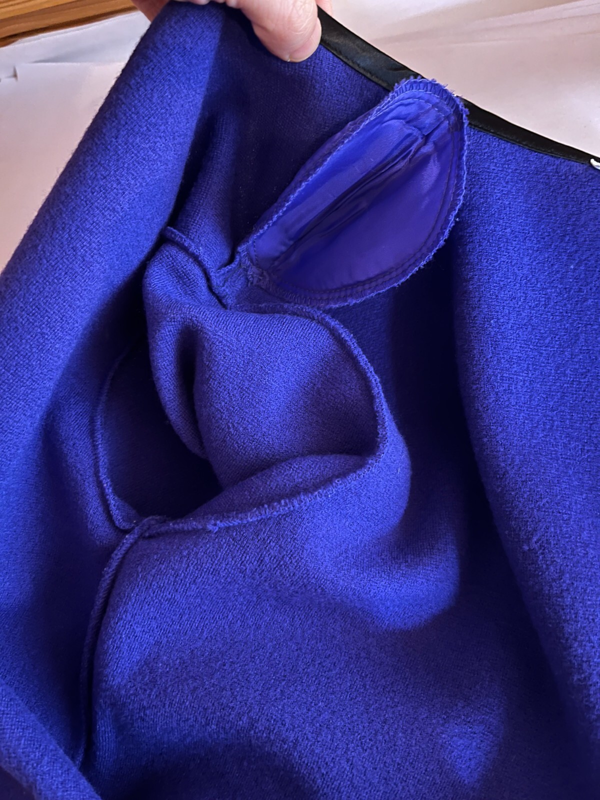 Vintage Doncaster Size M Violet Boiled Wool Jacket Full Zip Satin Trim